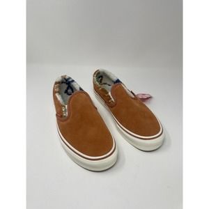 VANS Classic Slip On Suede Sherpa Shoes Mens 7 Womens 8.5 Sunburn Marshmallow